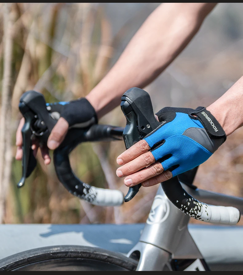 ROCKBROS Half Finger Bike Gloves MTB Road Spring Summer Breathable Shorts Bicycle Gloves Men Women Gel Padded Cycling Gloves