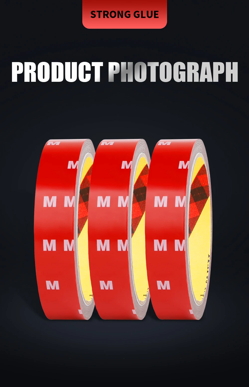 iLMH Extra Strong Double Sided Tape Adhesive Car Special Tear Off Without Leaving Traces High Viscosity Mounting Fixing Sticky