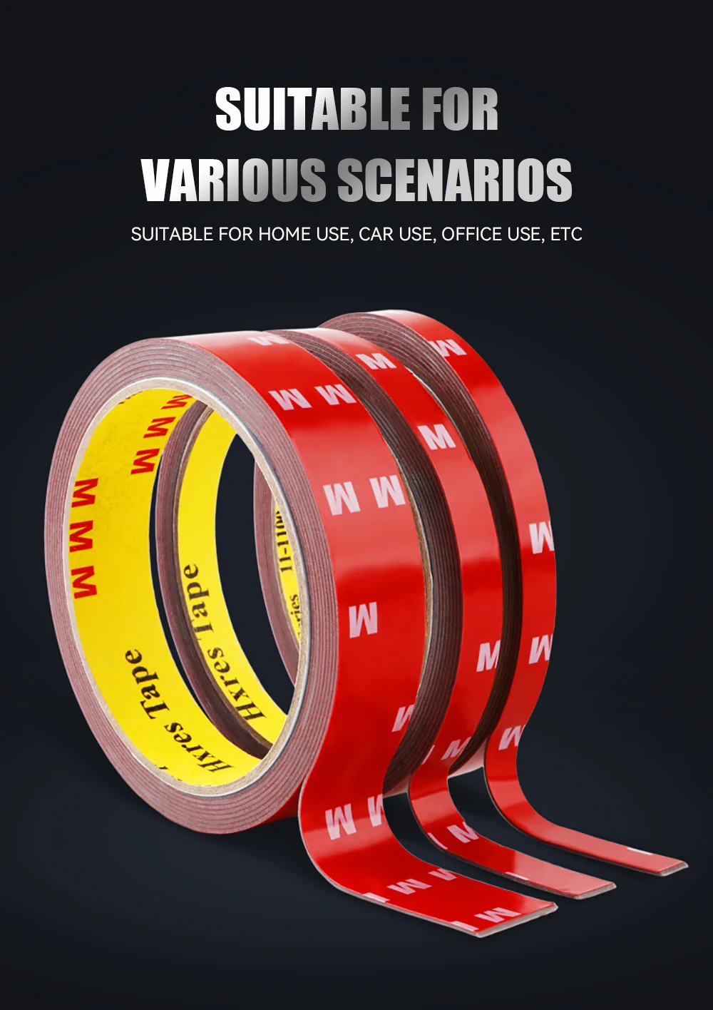 iLMH Extra Strong Double Sided Tape Adhesive Car Special Tear Off Without Leaving Traces High Viscosity Mounting Fixing Sticky