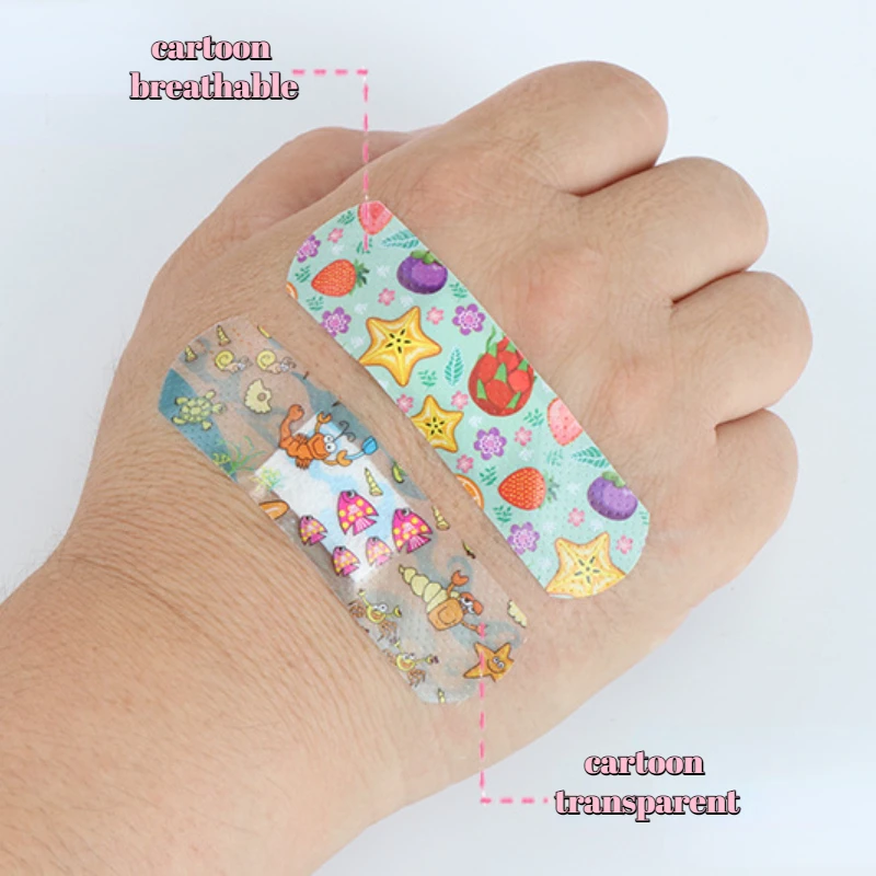 100Pcs Cute Cartoon Animal Waterproof Adhesive Bandages for Kids, Flexible Breathable Daily Use Minor Scrapes Cover Strips