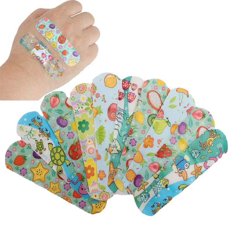 100Pcs Cute Cartoon Animal Waterproof Adhesive Bandages for Kids, Flexible Breathable Daily Use Minor Scrapes Cover Strips