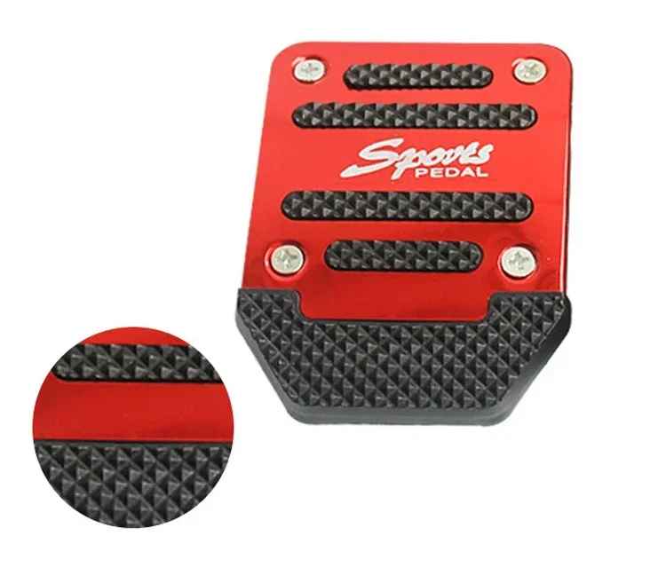 Aluminum Car Pedal Cover Set Automatic Transmission & Gas Foot Covers in Red Silvery, Blue - Stylish Auto Interior Accessories