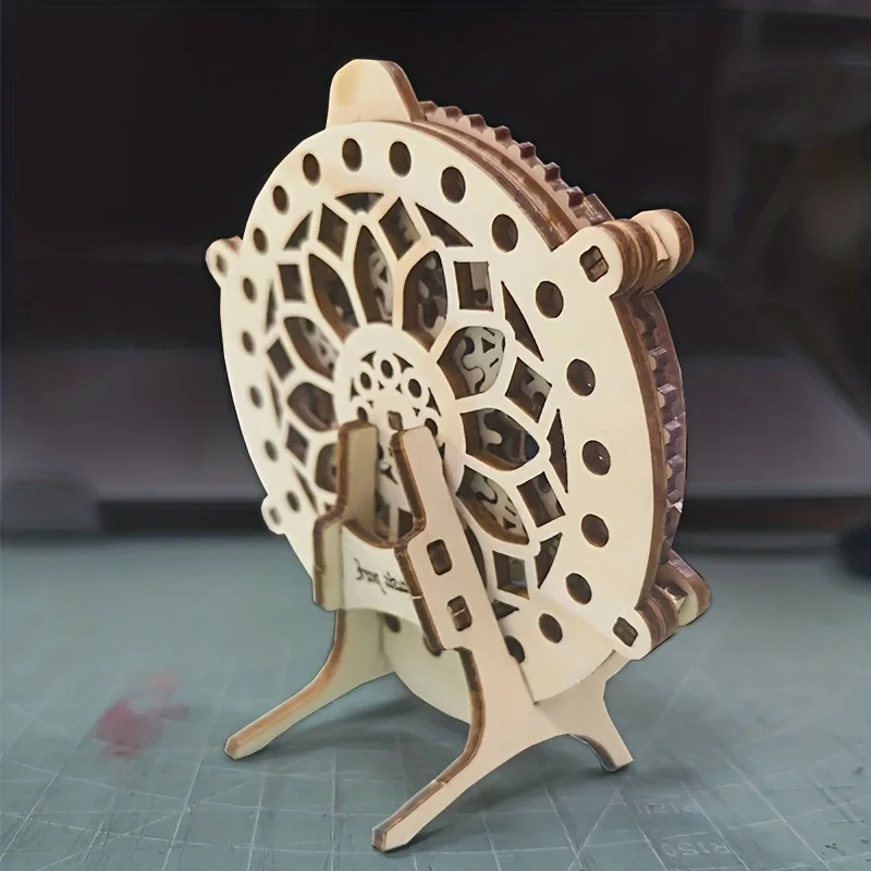 3D Wooden Puzzle Perpetual Calendar Mechanical Gears Toy Building Set Brain Teaser Games Engineering Toys Model Kits Handmade