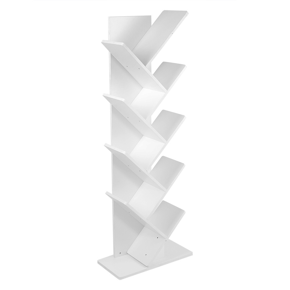 Voltsify Rustic Standing Tree Bookshelf Wood Display Rack Kids Bookshelf Bookshelves for Home