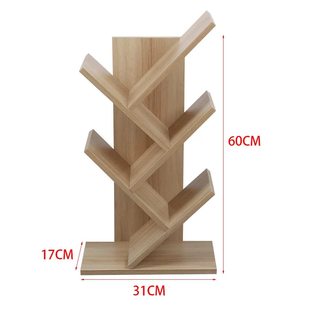 Voltsify Rustic Standing Tree Bookshelf Wood Display Rack Kids Bookshelf Bookshelves for Home