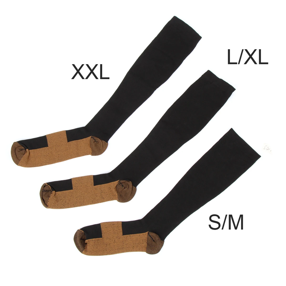 5Pair Sports Copper Compression Socks Anti Varicose Veins for Women and Men Calf Support Socks for Running Nurses Flight Travel