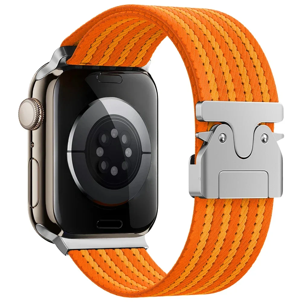 Braided Nylon Bracelet for Apple Watch Series 10 46mm Ultra 2/1 49mm Soft Elastic Strap for iWatch 9 8 7 45mm 6 5 4 SE 44mm Band