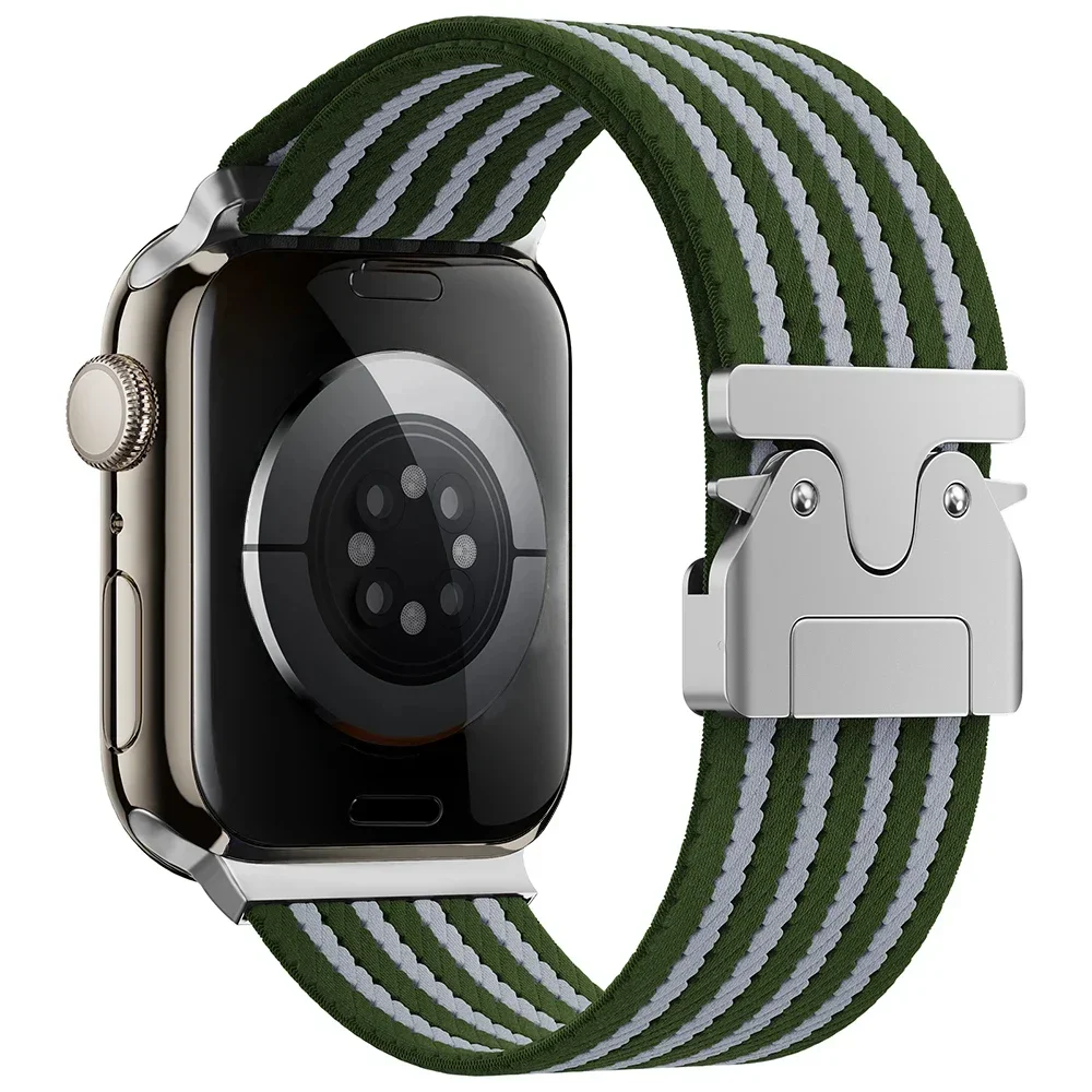 Braided Nylon Bracelet for Apple Watch Series 10 46mm Ultra 2/1 49mm Soft Elastic Strap for iWatch 9 8 7 45mm 6 5 4 SE 44mm Band