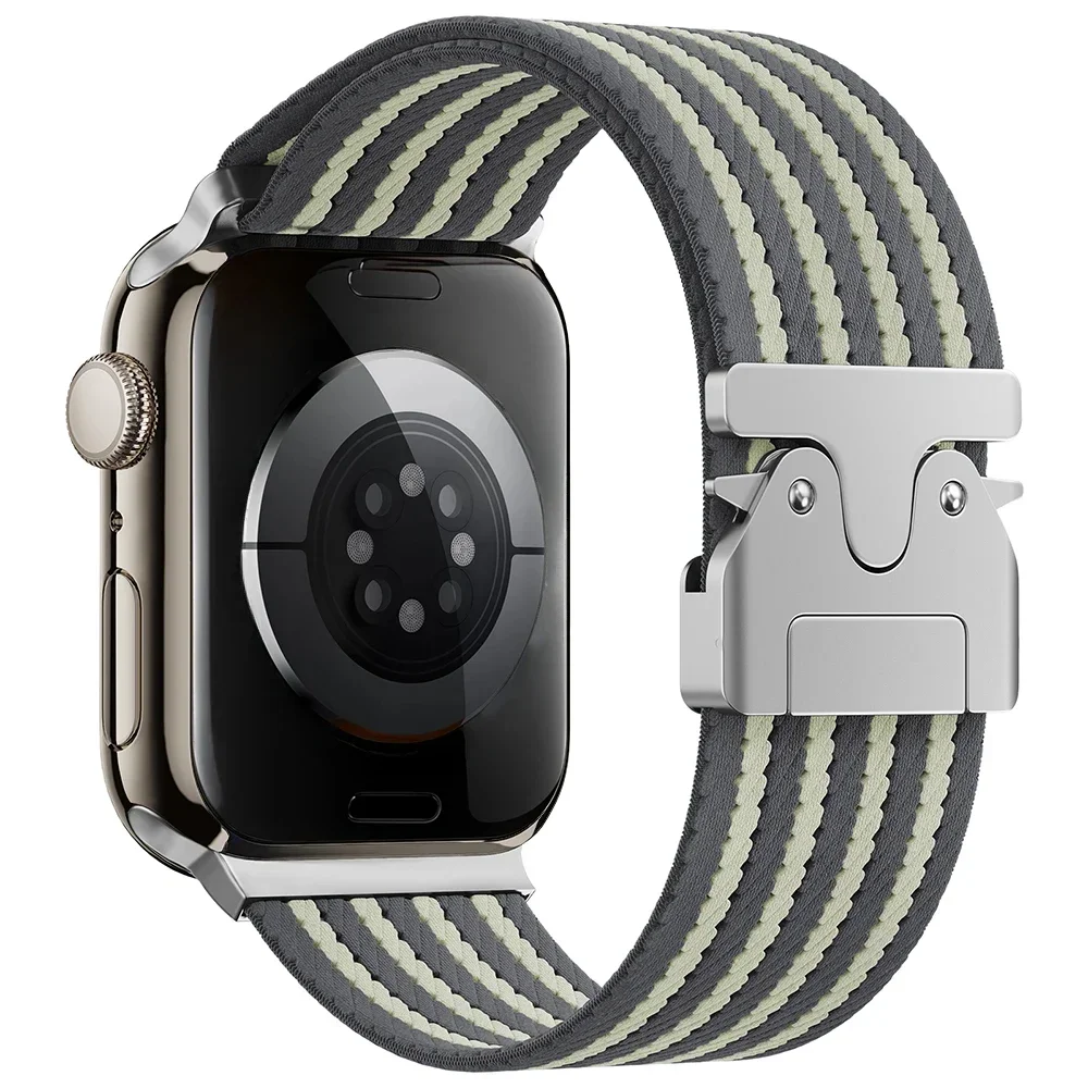 Braided Nylon Bracelet for Apple Watch Series 10 46mm Ultra 2/1 49mm Soft Elastic Strap for iWatch 9 8 7 45mm 6 5 4 SE 44mm Band