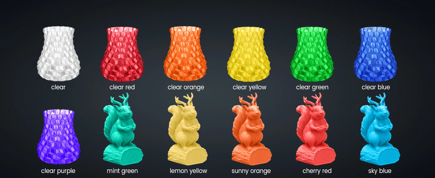 SUNLU PLA 3D Filament 1.75mm 10 Rolls 1KG Neatly Wound with Reuseable Spool 3D Printer PLA Filaments for Most FDM 3D Printers