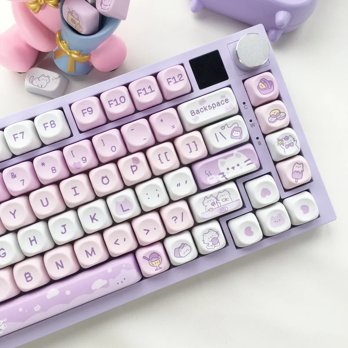 95 Keys Artoon Cute Puppy Cat Kitty Keycaps GMK PBT Keycap MOA Profile Dye Sublimation For DIY Mechanical Keyboard Girls Gift