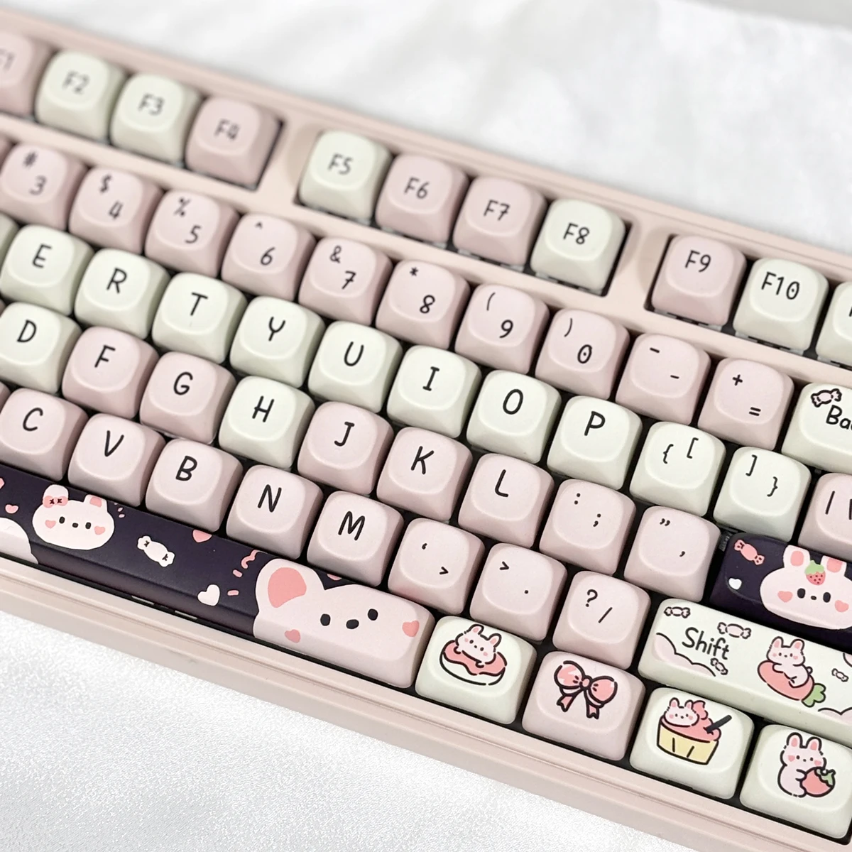 95 Keys Artoon Cute Puppy Cat Kitty Keycaps GMK PBT Keycap MOA Profile Dye Sublimation For DIY Mechanical Keyboard Girls Gift