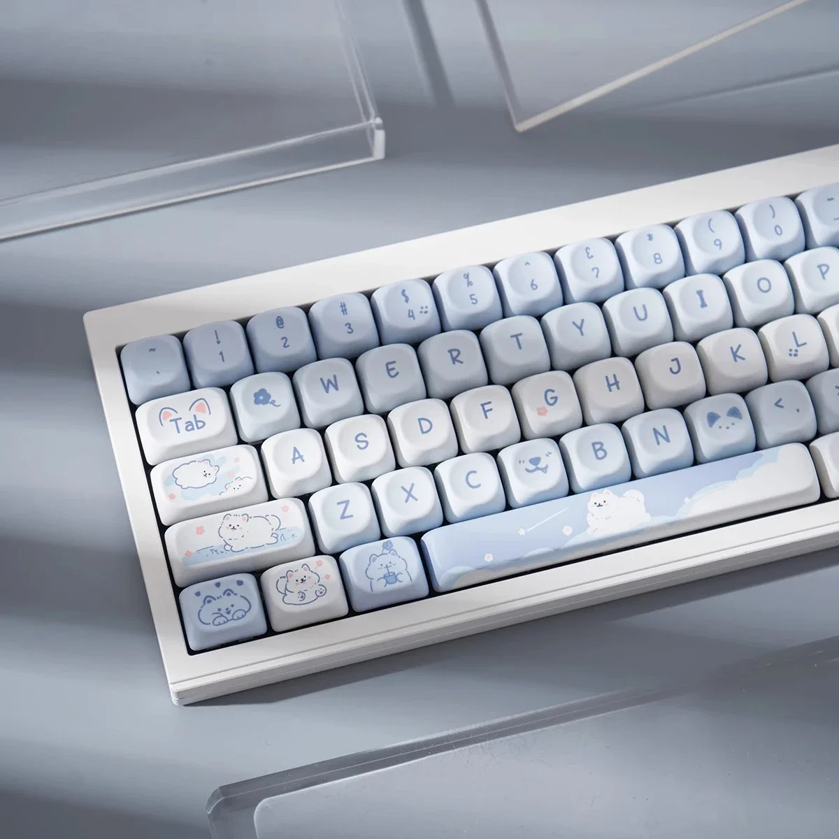 95 Keys Artoon Cute Puppy Cat Kitty Keycaps GMK PBT Keycap MOA Profile Dye Sublimation For DIY Mechanical Keyboard Girls Gift