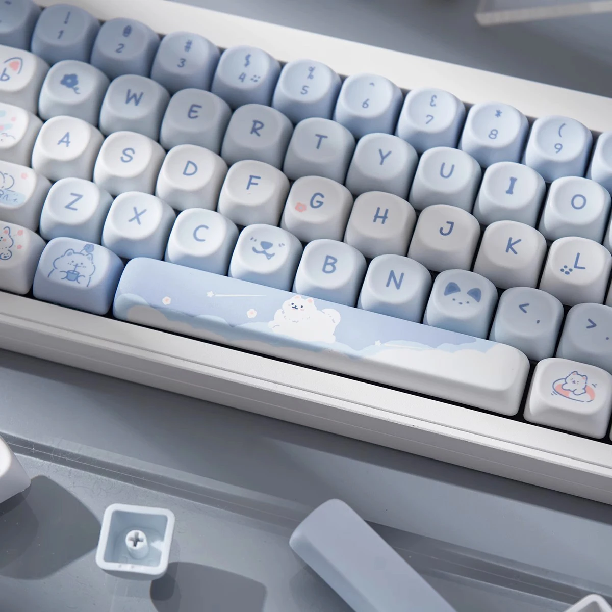 95 Keys Artoon Cute Puppy Cat Kitty Keycaps GMK PBT Keycap MOA Profile Dye Sublimation For DIY Mechanical Keyboard Girls Gift