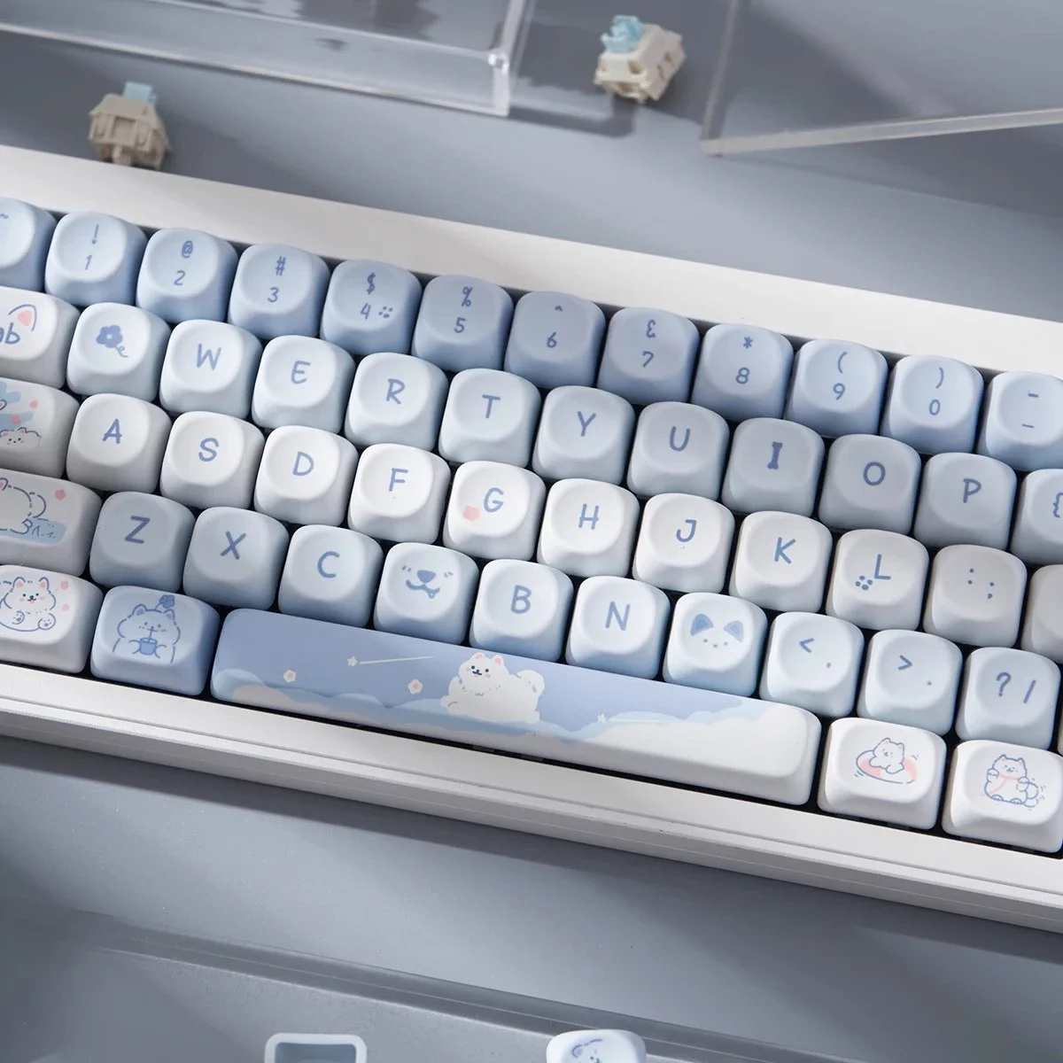 95 Keys Artoon Cute Puppy Cat Kitty Keycaps GMK PBT Keycap MOA Profile Dye Sublimation For DIY Mechanical Keyboard Girls Gift