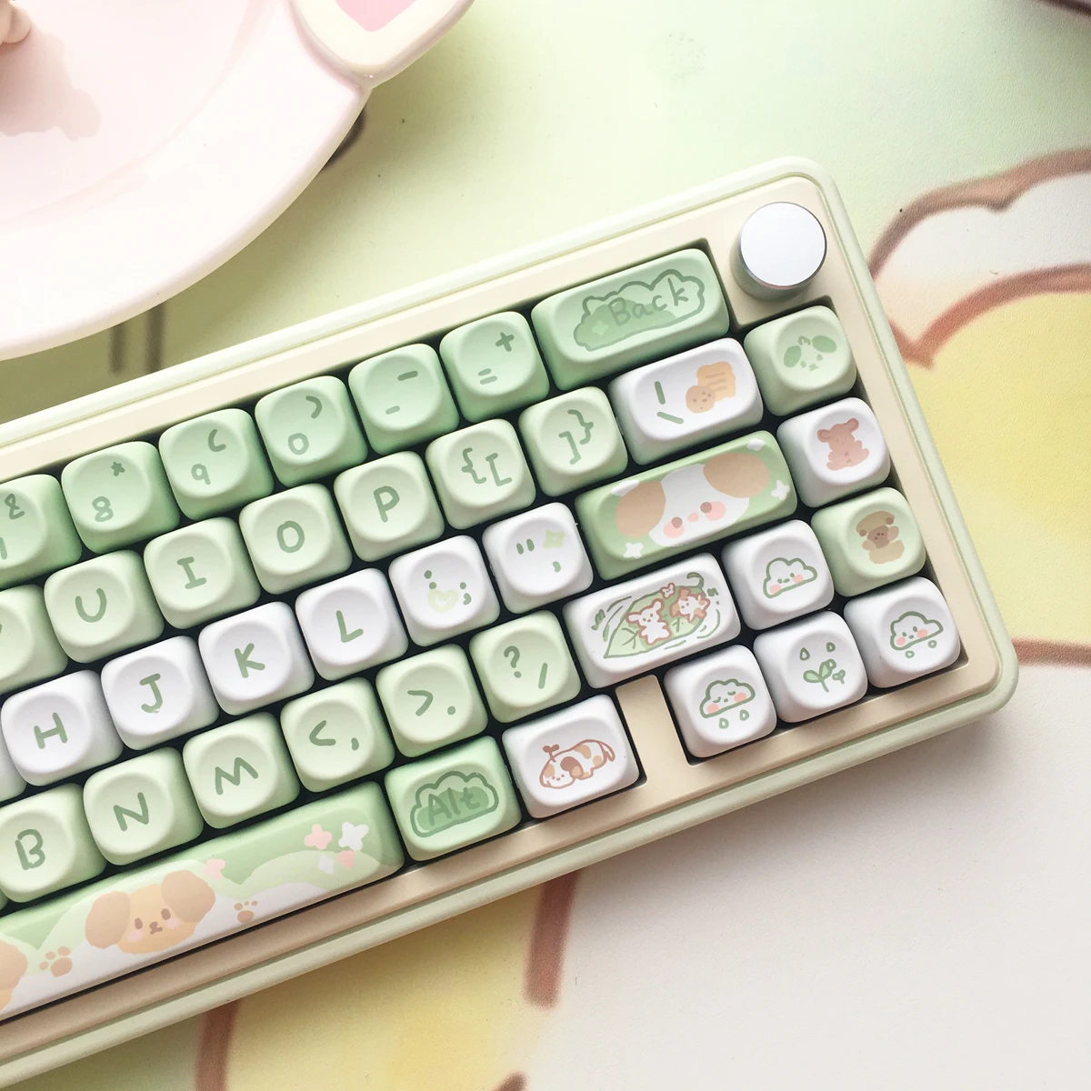 95 Keys Artoon Cute Puppy Cat Kitty Keycaps GMK PBT Keycap MOA Profile Dye Sublimation For DIY Mechanical Keyboard Girls Gift