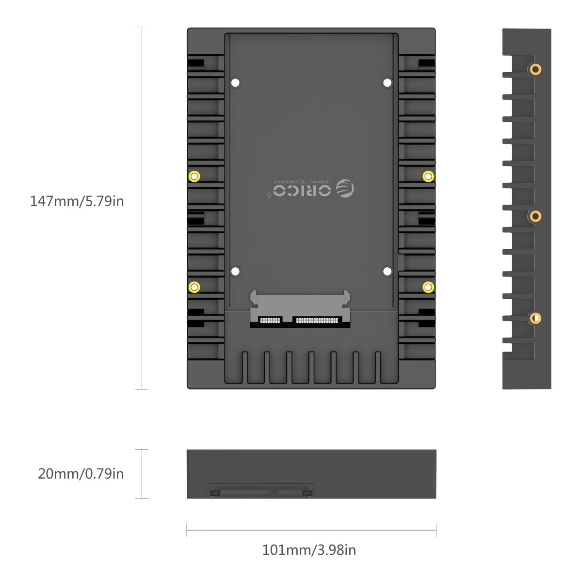 ORICO 2.5 SATA MSATA NGFF Hard Drive Caddy Standard 2.5 to 3.5'' Hard Drive Caddy SATA 3.0 Adapter Internal Drive Bay Tool Free