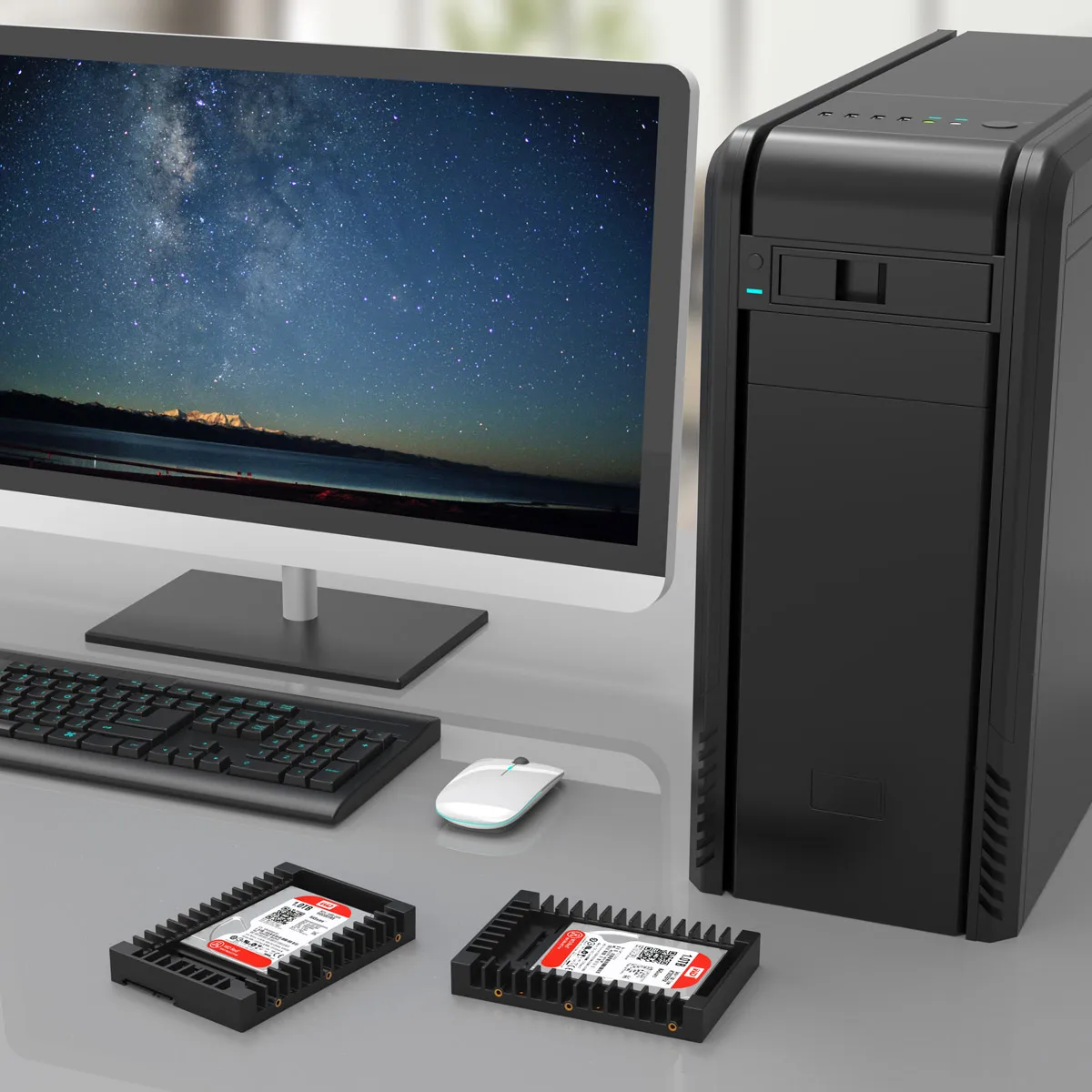 ORICO 2.5 SATA MSATA NGFF Hard Drive Caddy Standard 2.5 to 3.5'' Hard Drive Caddy SATA 3.0 Adapter Internal Drive Bay Tool Free