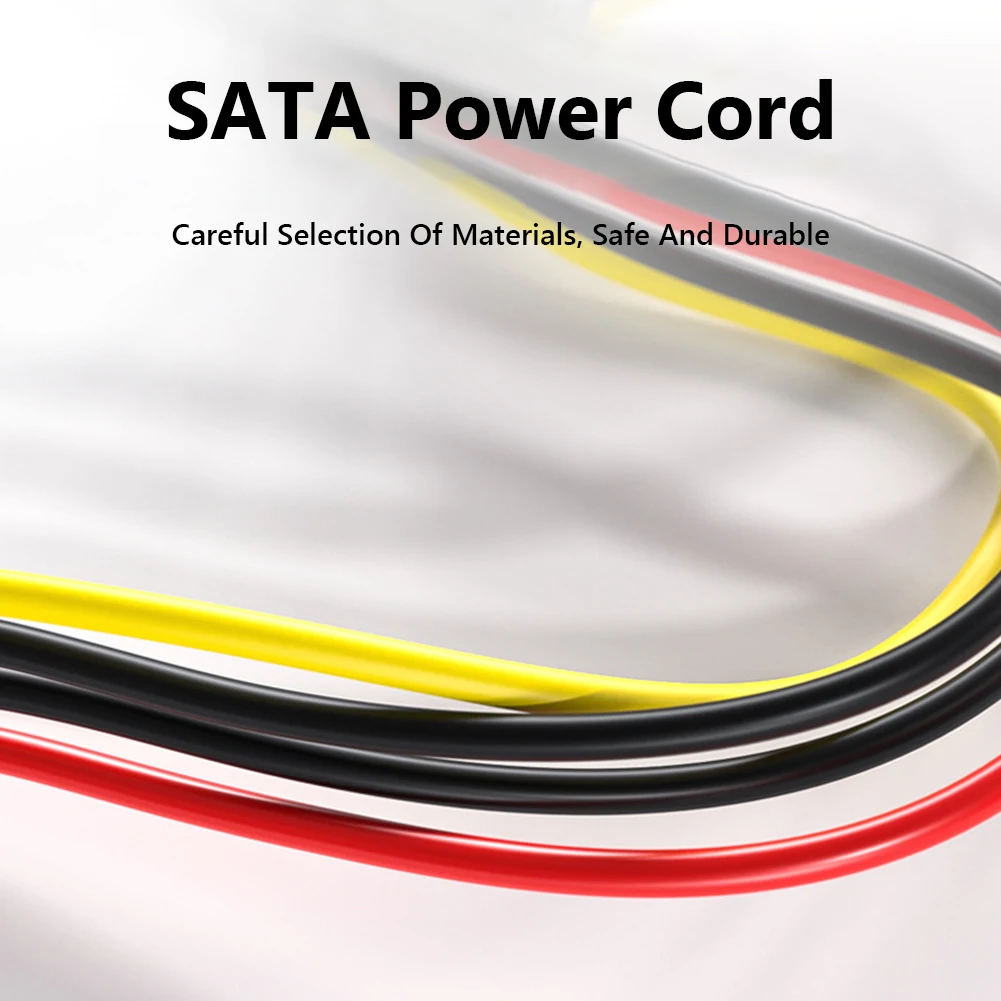 DIY Power Connectors Hard Drive 1 to 5 SATA Power Cable Adapter Splitter Cables Hard Drive Power Supply Cord