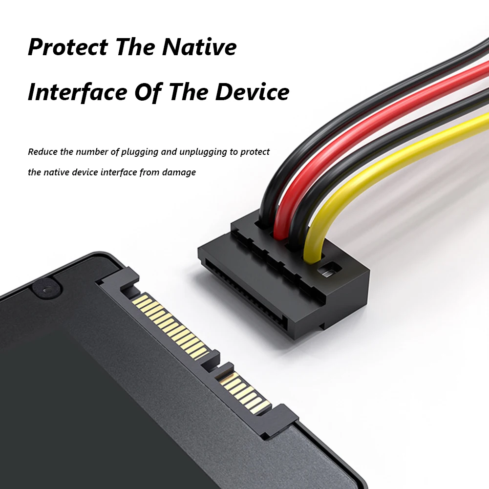 DIY Power Connectors Hard Drive 1 to 5 SATA Power Cable Adapter Splitter Cables Hard Drive Power Supply Cord