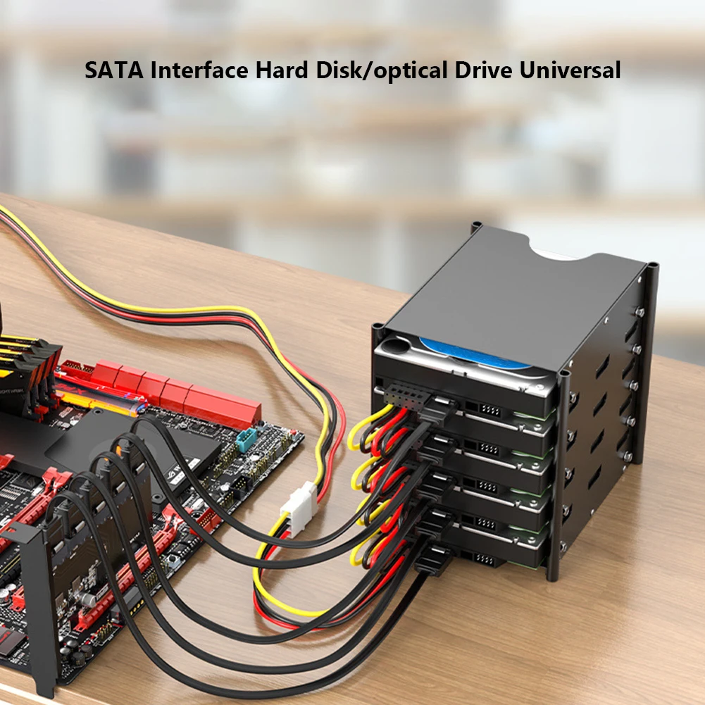 DIY Power Connectors Hard Drive 1 to 5 SATA Power Cable Adapter Splitter Cables Hard Drive Power Supply Cord