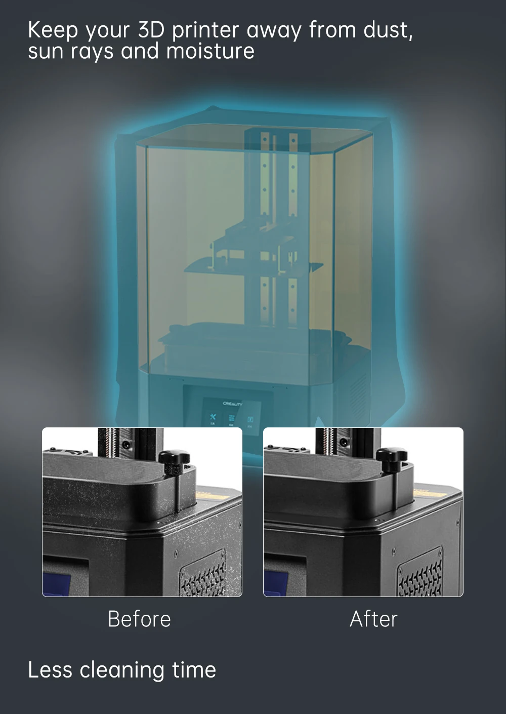 DLP LCD Photocuring 3D Printer Fire Dust Light and Heat Insulation Protective Cover For Elegoo Anycubic Phrozen CREALITY 3D