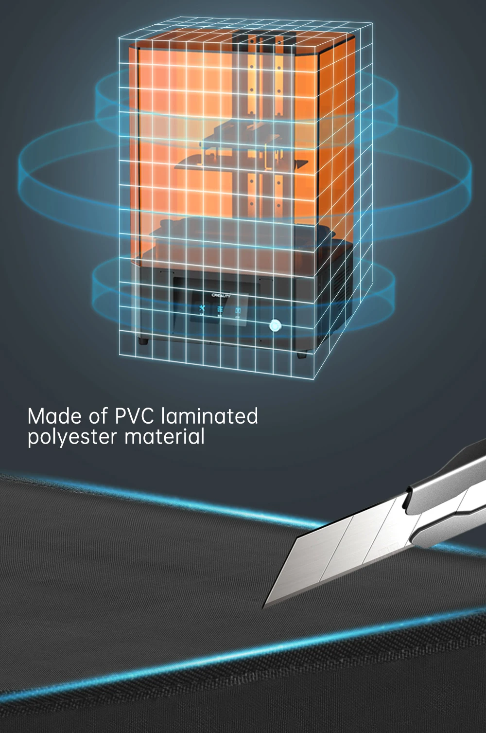 DLP LCD Photocuring 3D Printer Fire Dust Light and Heat Insulation Protective Cover For Elegoo Anycubic Phrozen CREALITY 3D