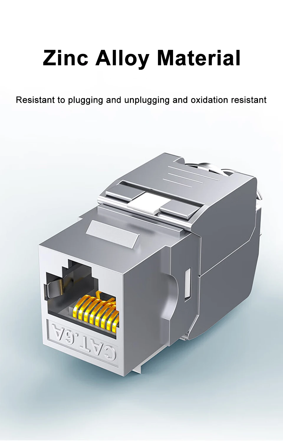 RJ45 Keystone Jack Module CAT8 Cat7 CAT6A Tool-Less STP Shielded Self-Locking CAT6 CAT5E Zinc Alloy Network Coupler Adapter