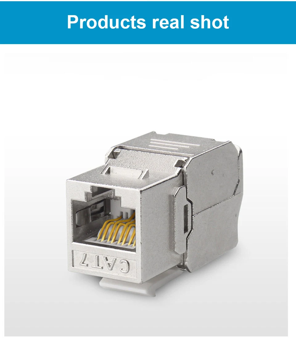 RJ45 Keystone Jack Module CAT8 Cat7 CAT6A Tool-Less STP Shielded Self-Locking CAT6 CAT5E Zinc Alloy Network Coupler Adapter