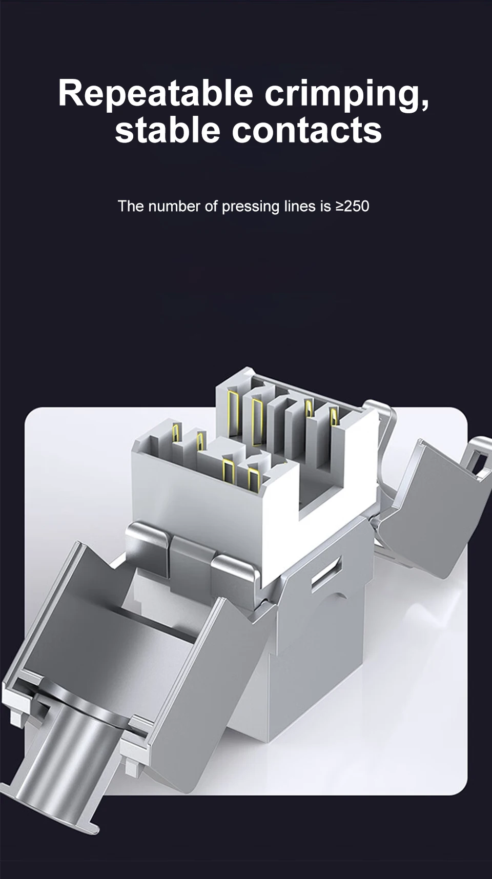 RJ45 Keystone Jack Module CAT8 Cat7 CAT6A Tool-Less STP Shielded Self-Locking CAT6 CAT5E Zinc Alloy Network Coupler Adapter