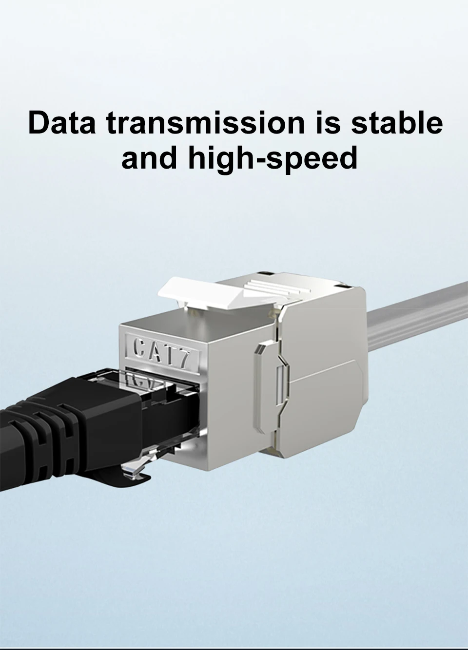 RJ45 Keystone Jack Module CAT8 Cat7 CAT6A Tool-Less STP Shielded Self-Locking CAT6 CAT5E Zinc Alloy Network Coupler Adapter