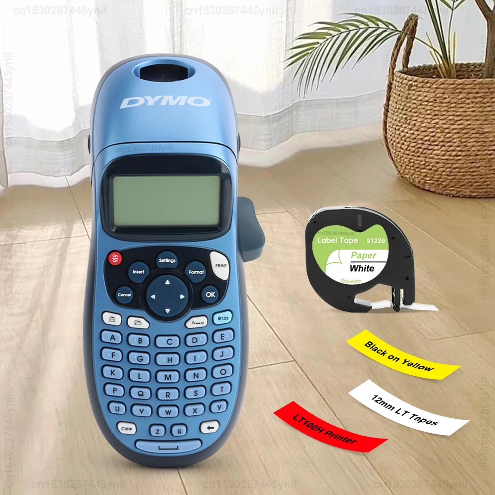 Dymo LT100H Label Maker Adhesive Dymo LetraTag LT-100H Label Printer Handheld Label Machine DIY Dymo 12mm LT Tape 91201 91200