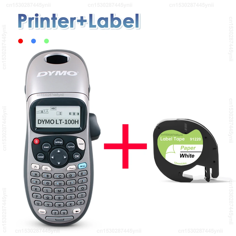 Dymo LT100H Label Maker Adhesive Dymo LetraTag LT-100H Label Printer Handheld Label Machine DIY Dymo 12mm LT Tape 91201 91200