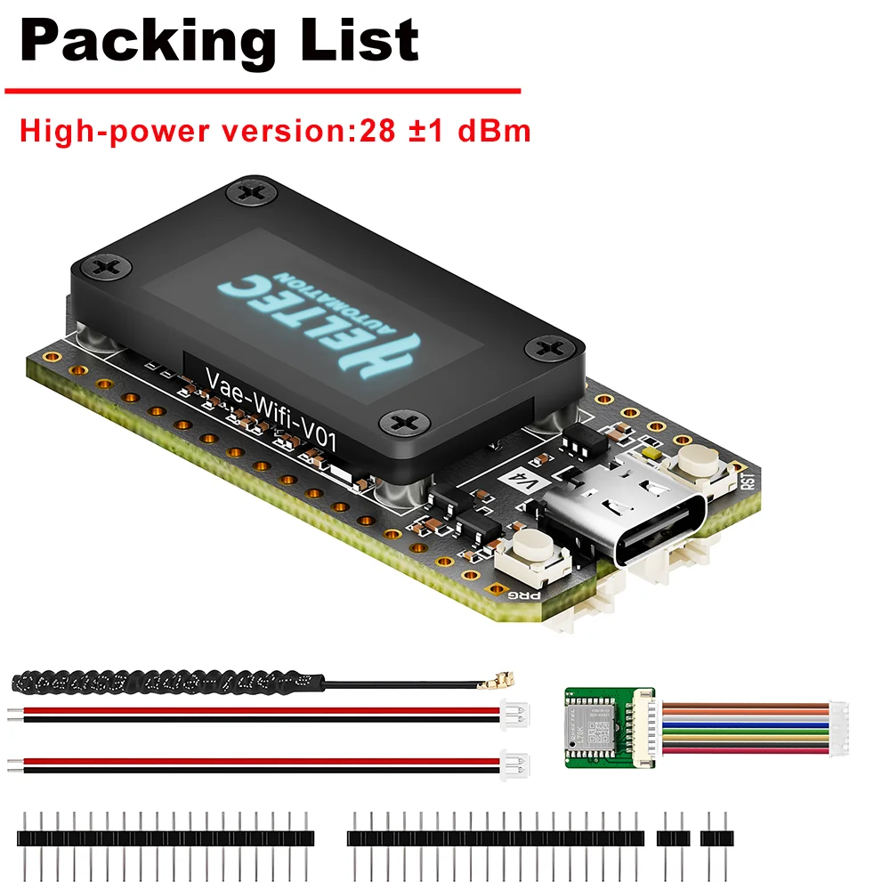 Heltec V4 Meshtastic WiFi LoRa 32 Dev-Board Case Set Soft Antenna ESP32 SX1262 Solar Powered BLE Low Power