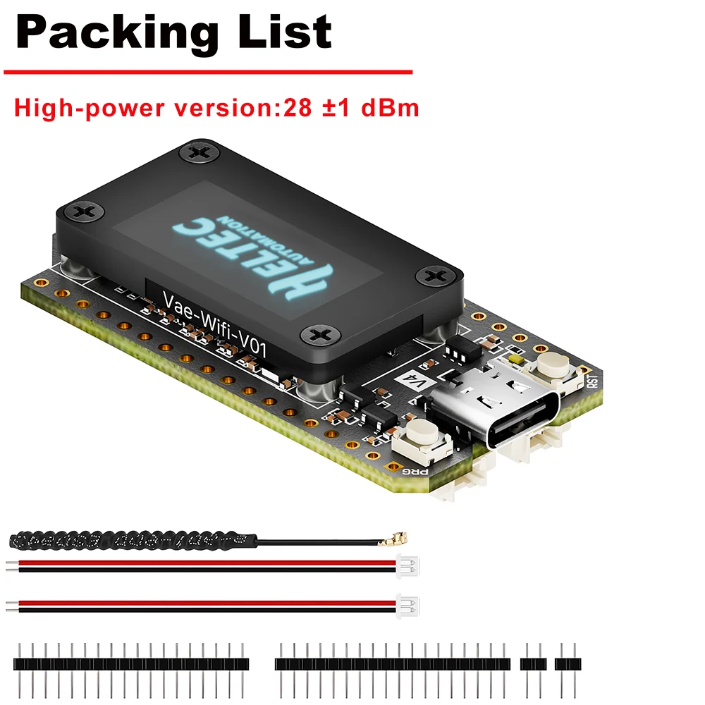 Heltec V4 Meshtastic WiFi LoRa 32 Dev-Board Case Set Soft Antenna ESP32 SX1262 Solar Powered BLE Low Power
