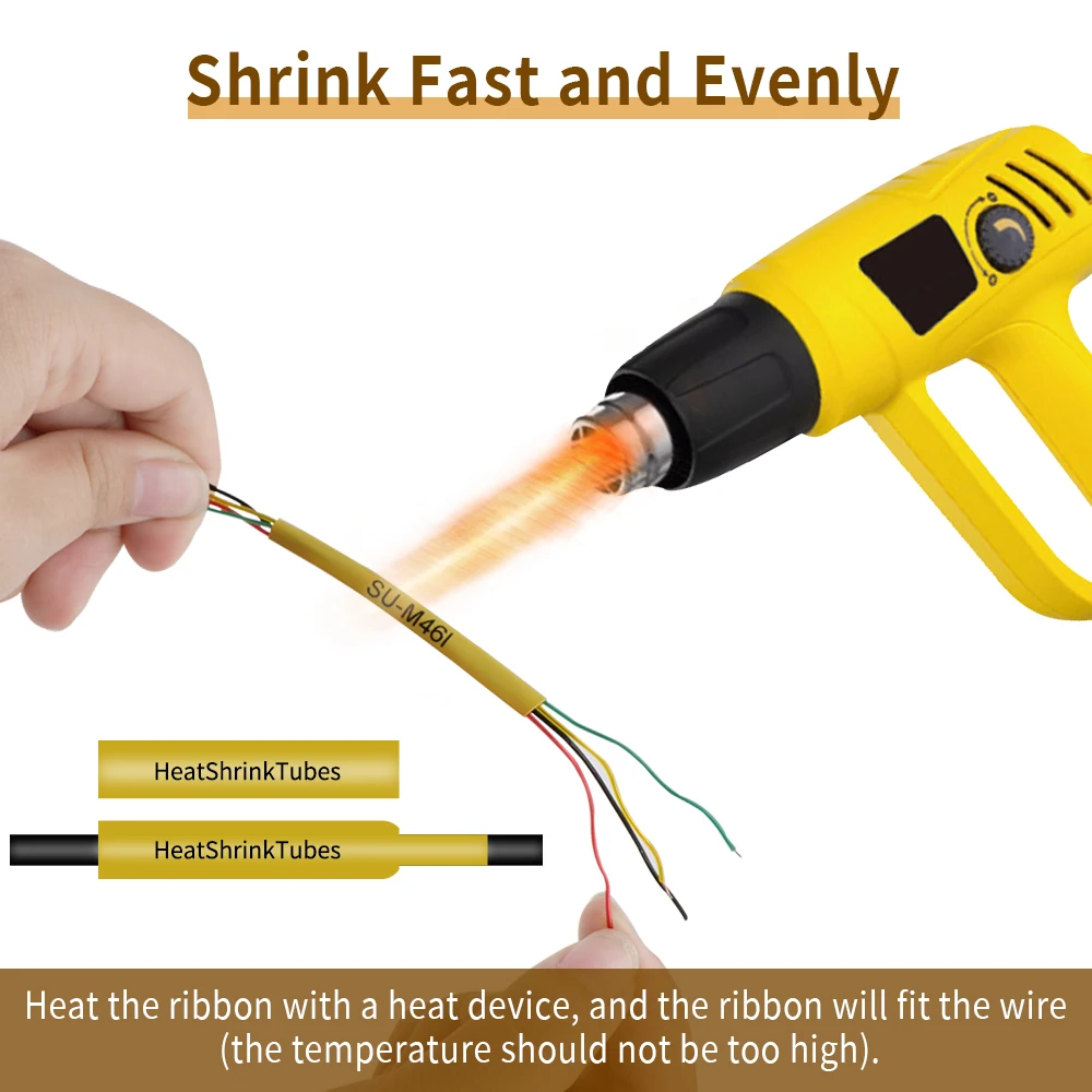 Heat Shrink Tube Tape Compatible for Brother Heat Shrink Tube Tape HSe231 HSe221 HSe211 HSe631 HSe621 HSe611 for PTE300 PTE500W