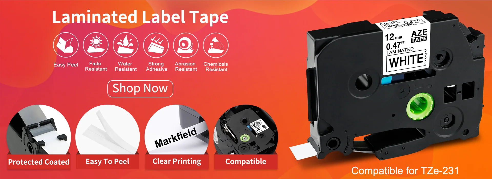 Heat Shrink Tube Tape Compatible for Brother Heat Shrink Tube Tape HSe231 HSe221 HSe211 HSe631 HSe621 HSe611 for PTE300 PTE500W