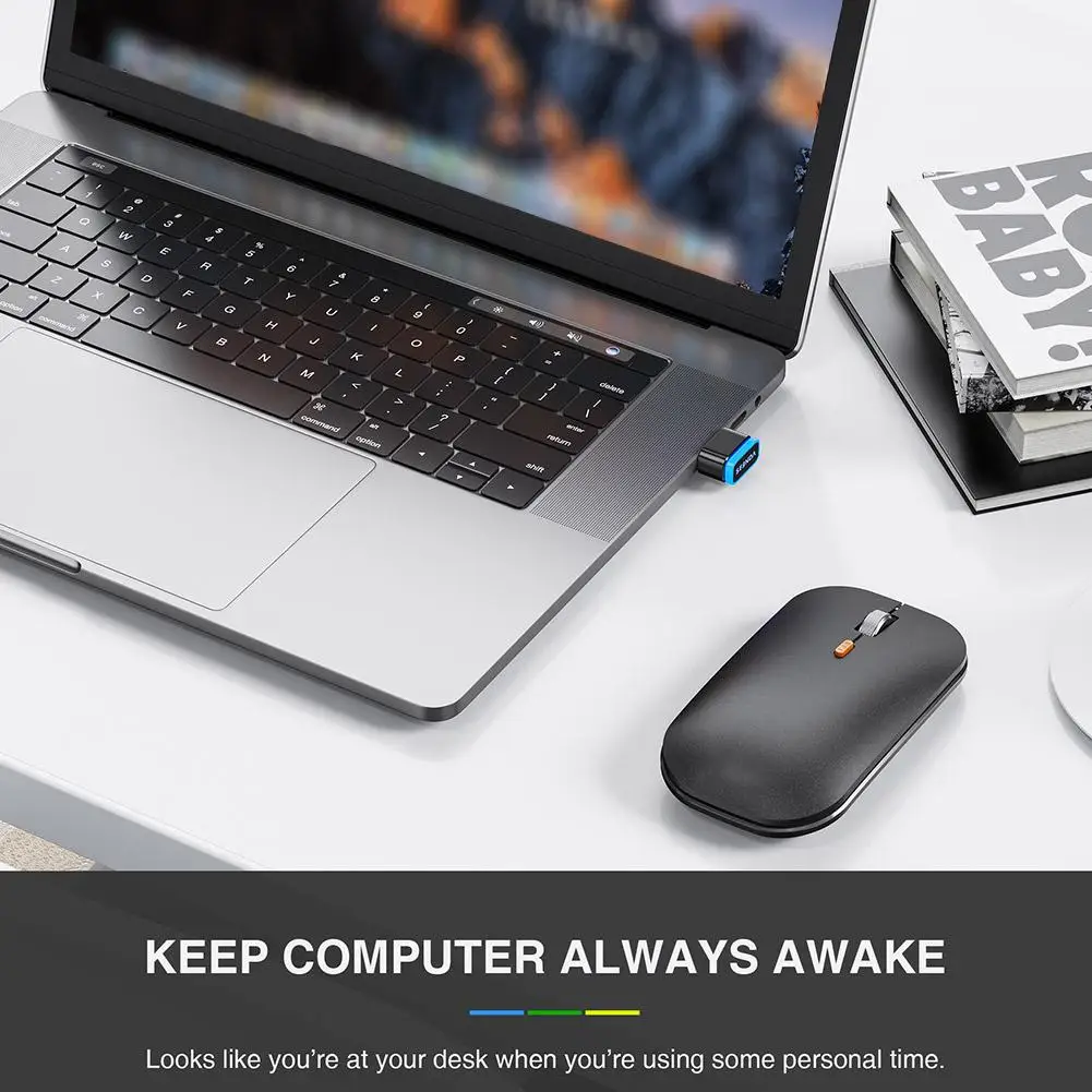 Seenda Mouse Jiggler USB Driver-Free Shaker Mechanical Undetectable Mouse Mover Simulator Smart Keeps Computer/PC/Laptop Awake