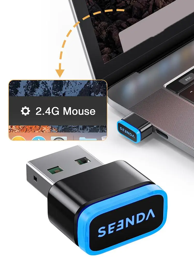 Seenda Mouse Jiggler USB Driver-Free Shaker Mechanical Undetectable Mouse Mover Simulator Smart Keeps Computer/PC/Laptop Awake