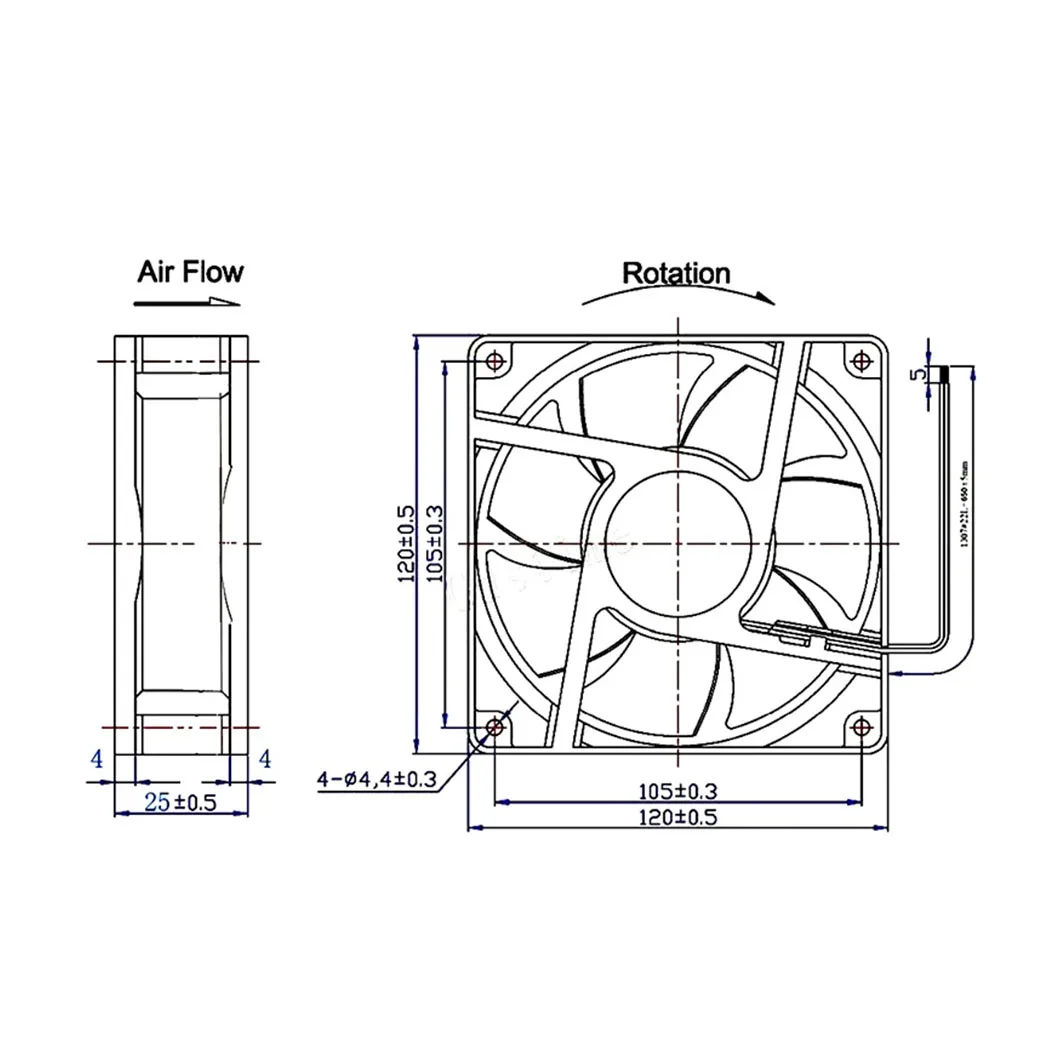 12cm 12025 Fan 5V 12V 24V USB 2PIN PC Computer Case Cooler Fan DC Brushless Cooling Fan 120x120x25mm Btc Server PC Cooling Fan