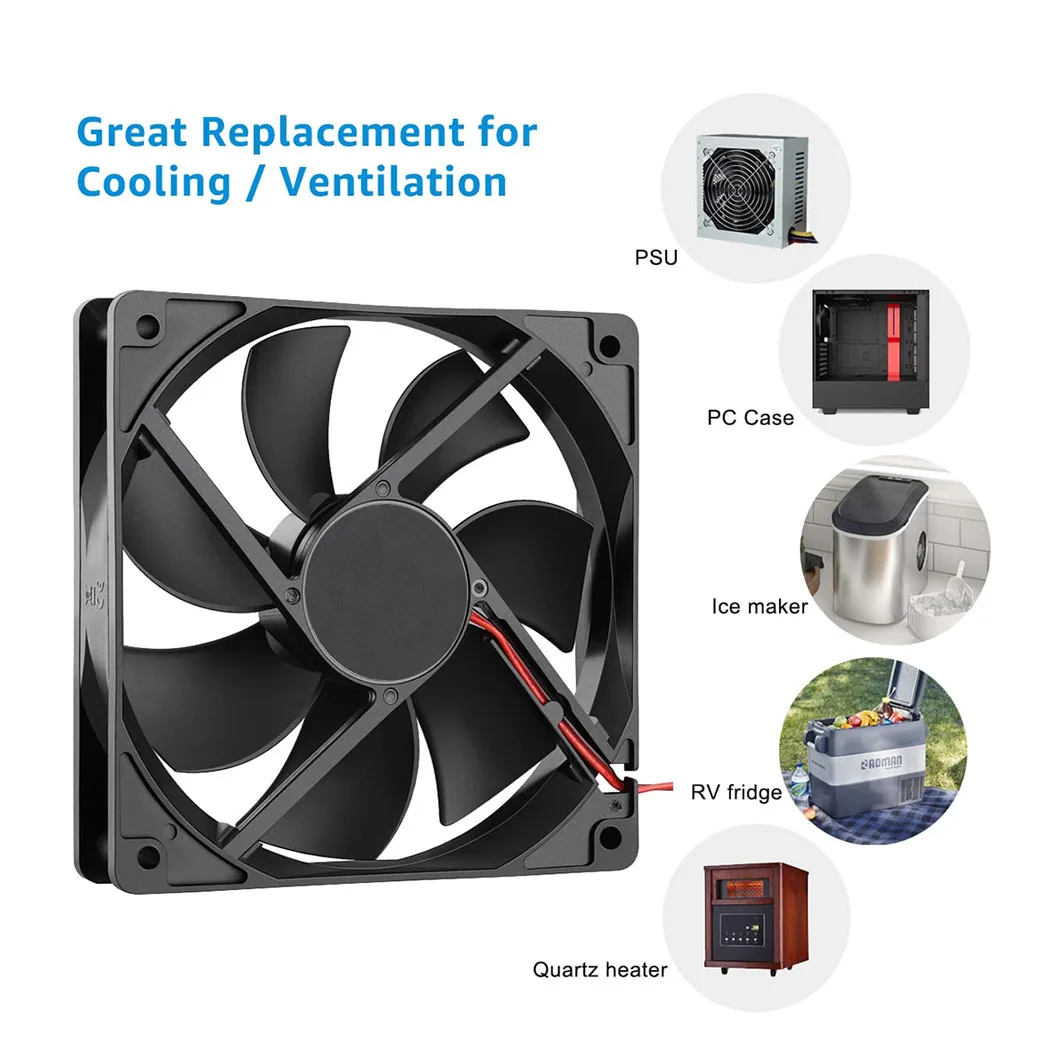 12cm 12025 Fan 5V 12V 24V USB 2PIN PC Computer Case Cooler Fan DC Brushless Cooling Fan 120x120x25mm Btc Server PC Cooling Fan