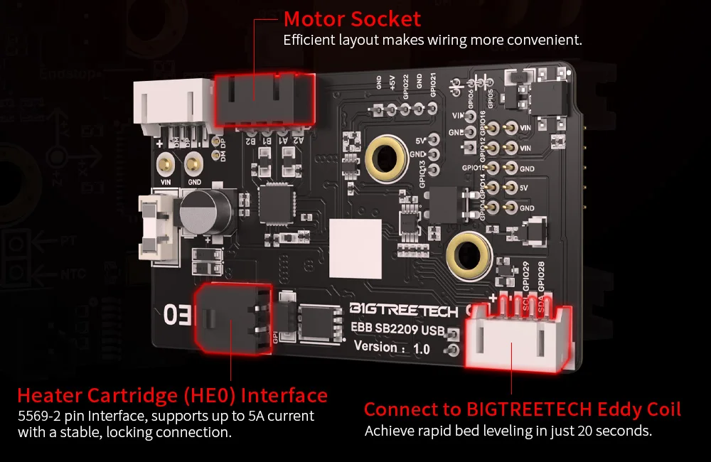 BIGTREETECH EBB SB2209 SB2240 CAN V1.0 CanBus HeadTool USB PT1000 for Klipper Voron StealthBurner VS Fly-SB2040 3D Printer Board