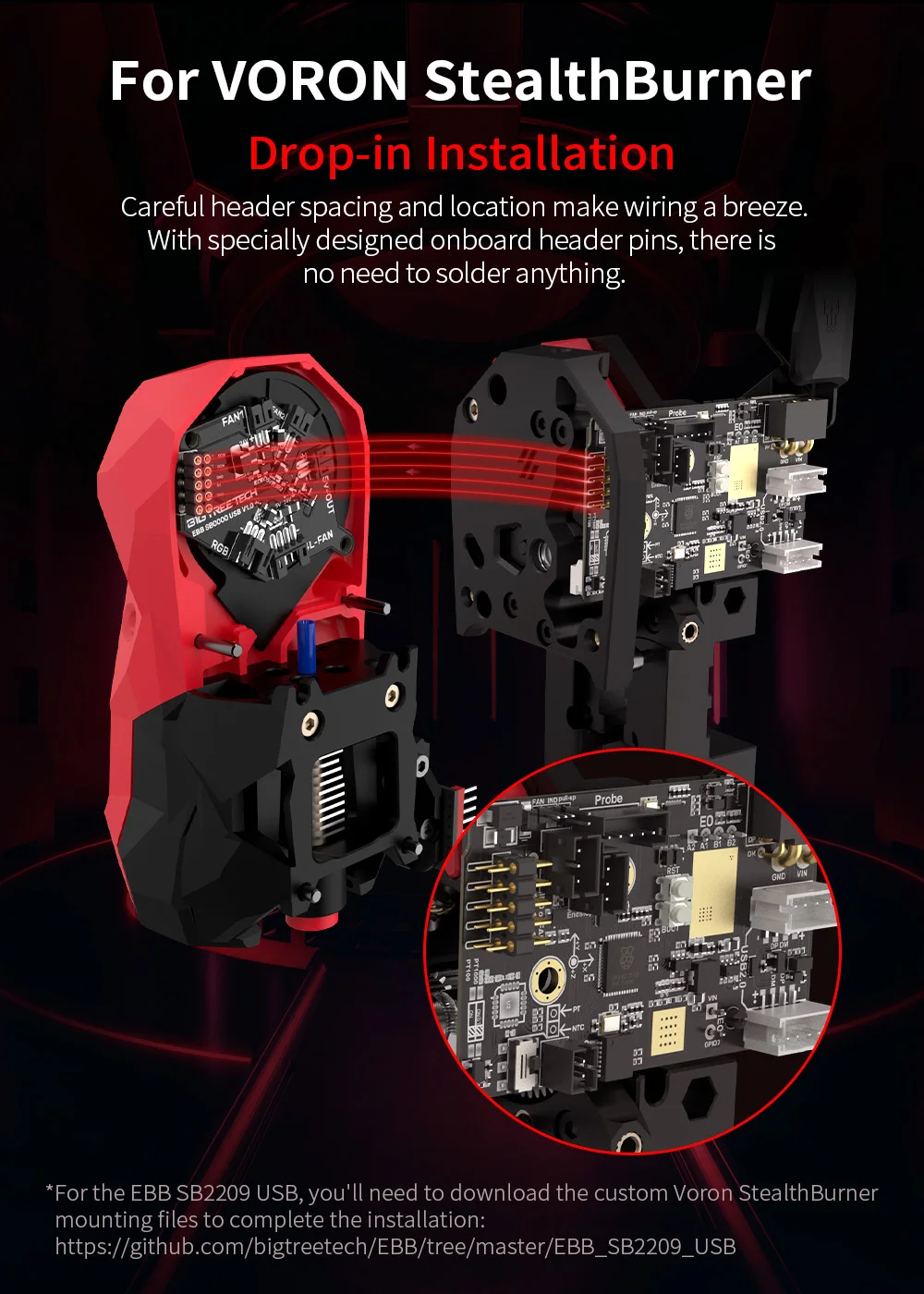 BIGTREETECH EBB SB2209 SB2240 CAN V1.0 CanBus HeadTool USB PT1000 for Klipper Voron StealthBurner VS Fly-SB2040 3D Printer Board