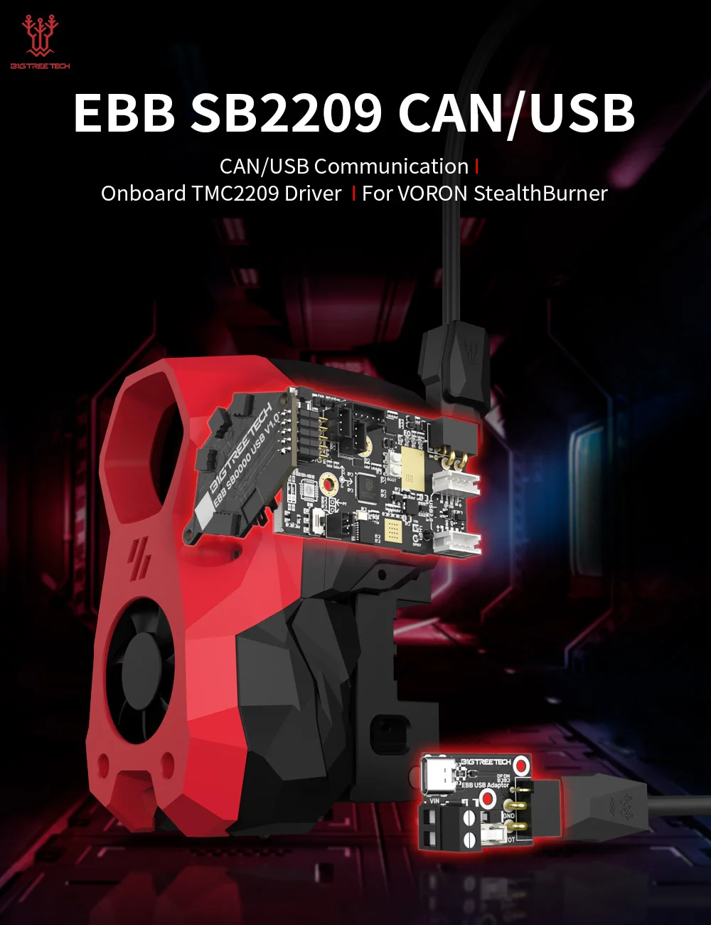 BIGTREETECH EBB SB2209 SB2240 CAN V1.0 CanBus HeadTool USB PT1000 for Klipper Voron StealthBurner VS Fly-SB2040 3D Printer Board