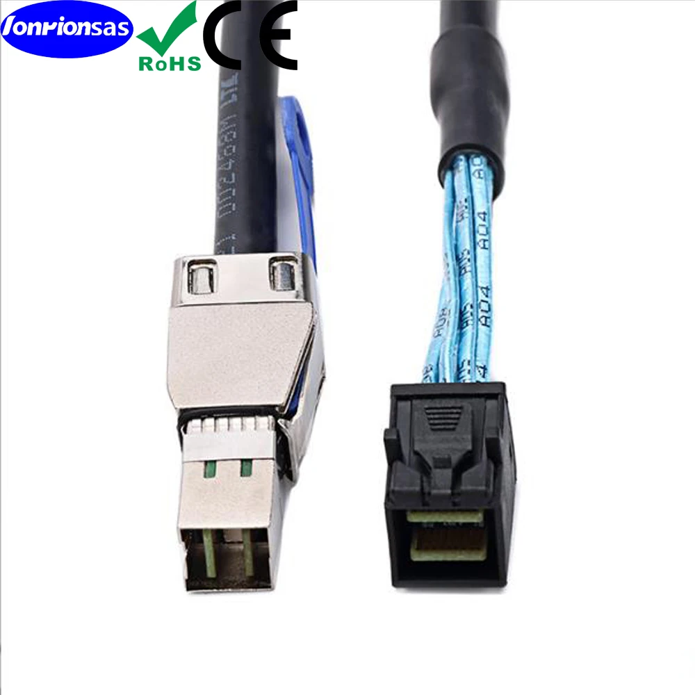 SFF-8644 to SFF-8643 Mini SAS HD Hybrid Cable, 12Gbps SAS 3.0 Adapter for RAID/Data Center/Workstation/Desktop 0.5M/1M/2M