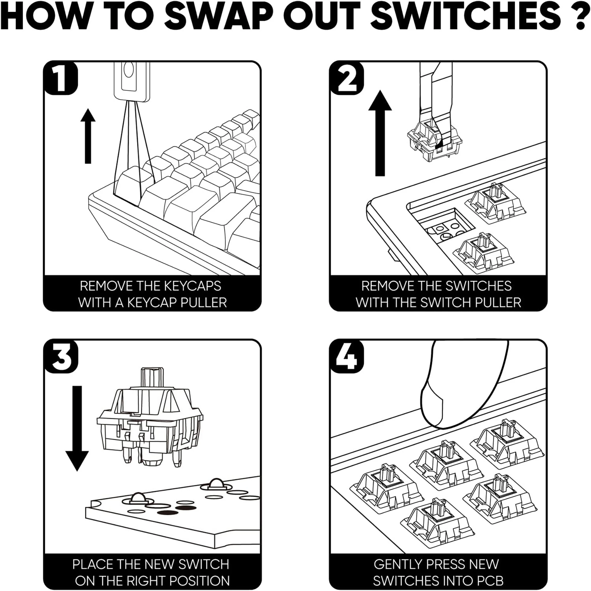 Holy Panda Tactile Switch 55g 62g 67g POM Creamy Switches Mechanical Keyboard Gaming Custom DIY 5-Pins Cherry MX Switch Hot-Swap