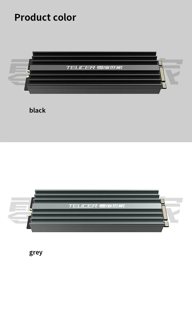 TEUCER M2 SSD Heatsink NVME 2280 Solid State Disk Drive Radiator Cooler Cooling Pad for Desktop PC M.2 NVME PS5 Heatsink