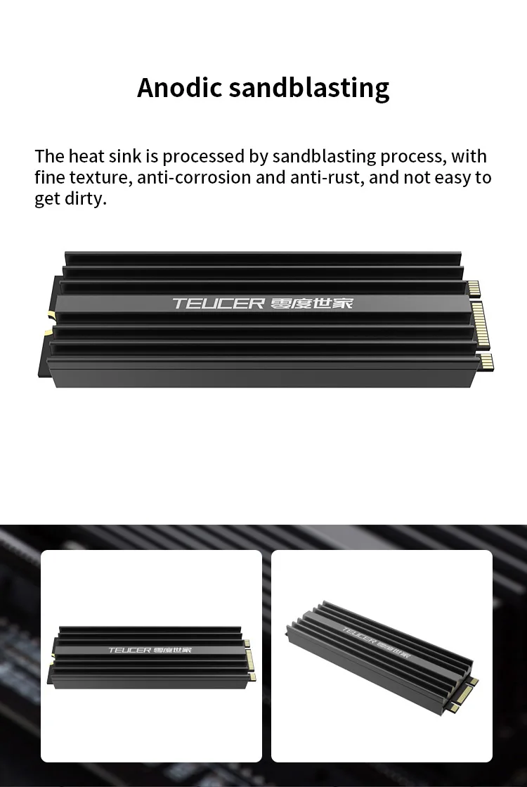 TEUCER M2 SSD Heatsink NVME 2280 Solid State Disk Drive Radiator Cooler Cooling Pad for Desktop PC M.2 NVME PS5 Heatsink