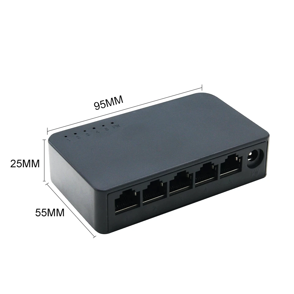 Network Switch Mini 5Ports Switch Ethernet 1000Mbps/100Mbps Gigabit High Performance Smart Switcher RJ45 Hub Internet Injector