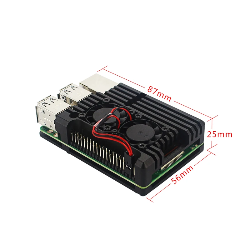 Raspberry Pi 3B+ 3B Aluminum Case Active Passive Cooling Metal Armored Shell Case for RPI 3B 3B+